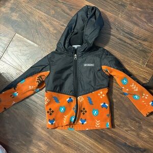 Columbia Youth Black and Orange Fleece Jacket